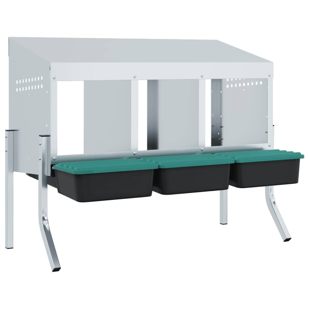 Vidaxl (83.5 X 50 X 63/68 Cm) Chicken Nesting Box Compartments With Legs Galvanised Steel