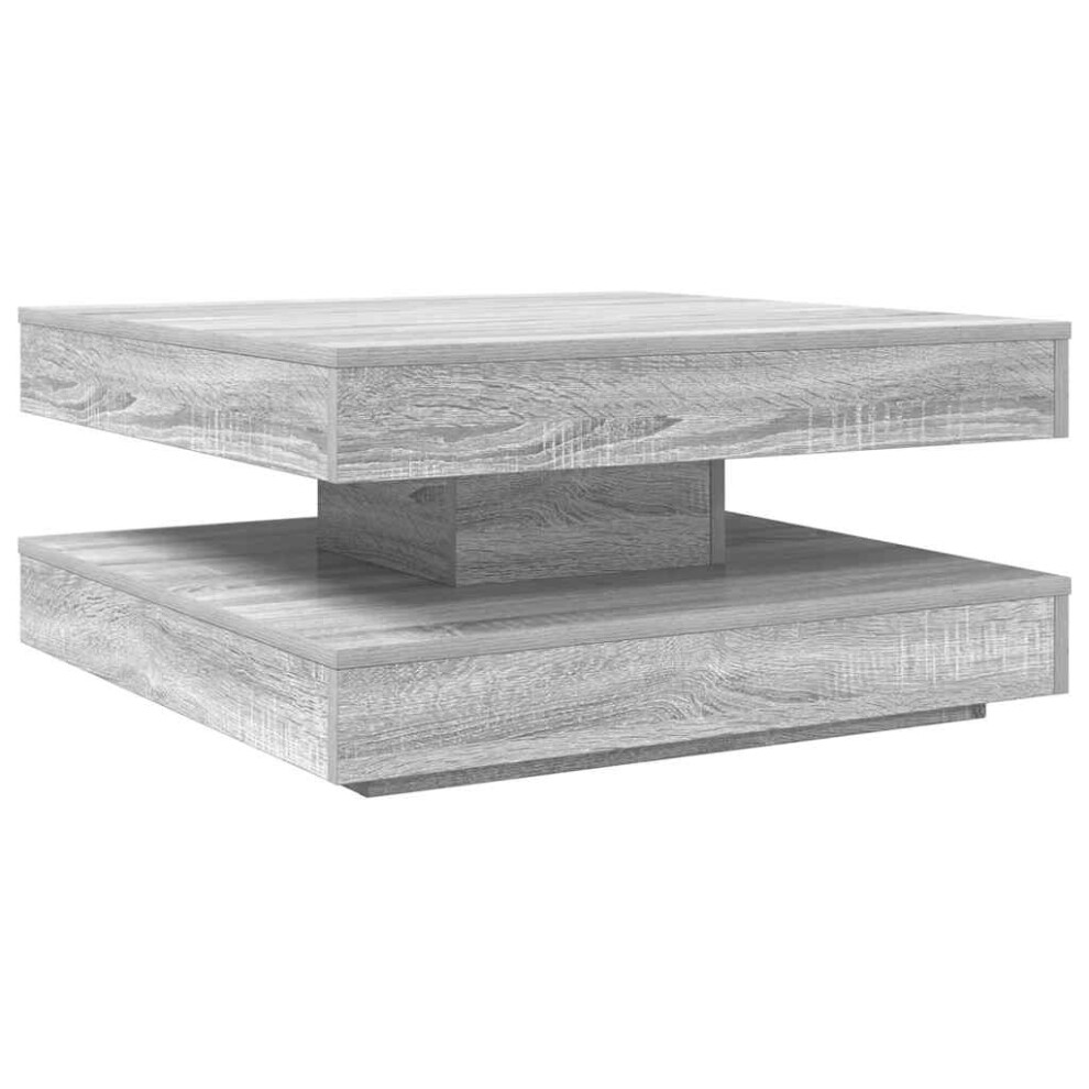 (grey sonoma, 70 x 70 x 34.5 cm) vidaXL Coffee Table 360-Degree Rotatable Hallway End Table Tea Side Table-image-OPC-PG9DFB5-NEW
