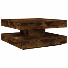(smoked oak, 70 x 70 x 34.5 cm) vidaXL Coffee Table 360-Degree Rotatable Hallway End Table Tea Side Table