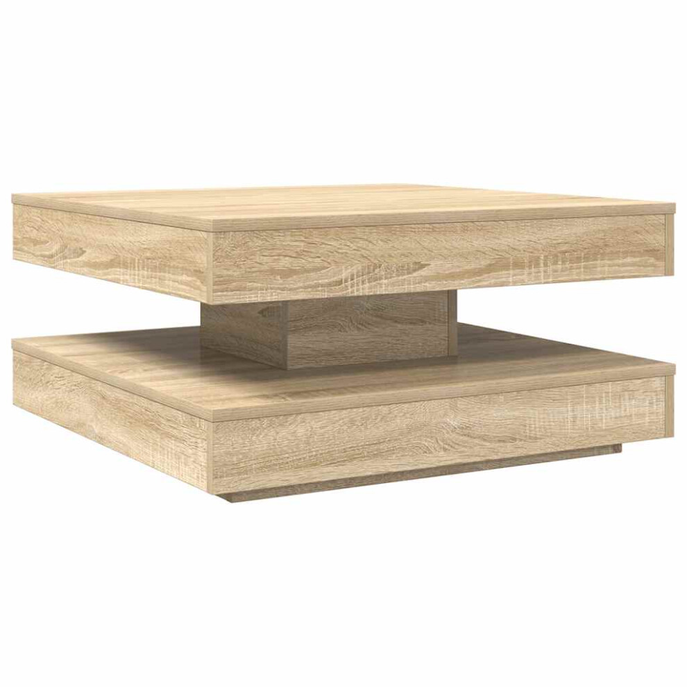 Vidaxl (Sonoma Oak, 70 X 70 X 34.5 Cm) Coffee Table 360-Degree Rotatable Hallway End Table Tea Side Table