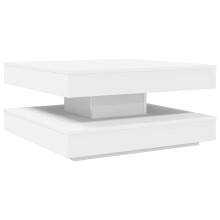 (white, 70 x 70 x 34.5 cm) vidaXL Coffee Table 360-Degree Rotatable Hallway End Table Tea Side Table
