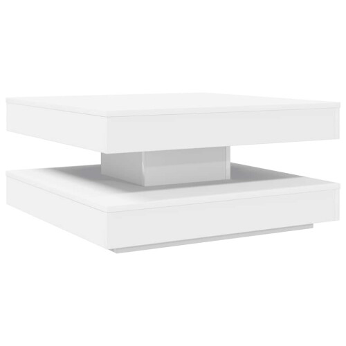 VidaXL (white, 70 x 70 x 34.5 cm) vidaXL Coffee Table 360-Degree Rotatable Hallway End Table Tea Side Table