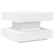 (white, 50 x 50 x 34.5 cm) vidaXL Coffee Table 360-Degree Rotatable Hallway End Table Tea Side Table