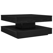 (black, 70 x 70 x 34.5 cm) vidaXL Coffee Table 360-Degree Rotatable Hallway End Table Tea Side Table