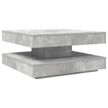 (concrete grey, 70 x 70 x 34.5 cm) vidaXL Coffee Table 360-Degree Rotatable Hallway End Table Tea Side Table