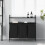 VidaXL (black oak) vidaXL Laundry Basket 3 Compartments with Shelves laundry hamper 3