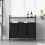 VidaXL (brown oak) vidaXL Laundry Basket 3 Compartments with Shelves laundry hamper 3