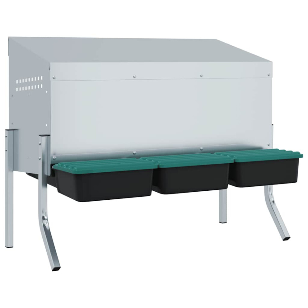 Vidaxl (83.5 X 50 X 63/68 Cm) Chicken Nesting Box Compartments With Legs Galvanised Steel