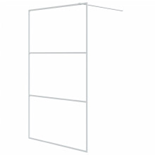 vidaXL Walk-in Shower Wall White 115x195 cm Clear ESG Glass Shower Screen