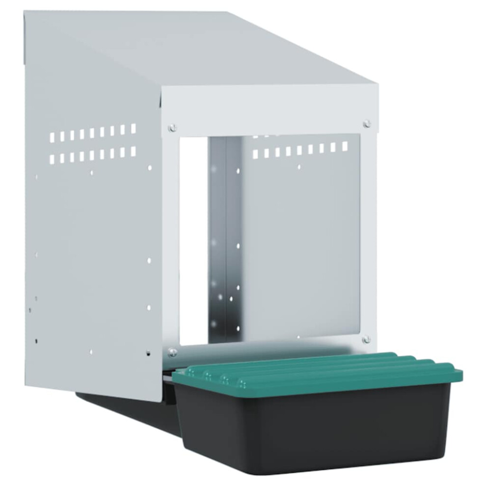Vidaxl (26.5 X 50 X 46 Cm) Chicken Nesting Box Compartment Wall-Mounted Galvanised Steel