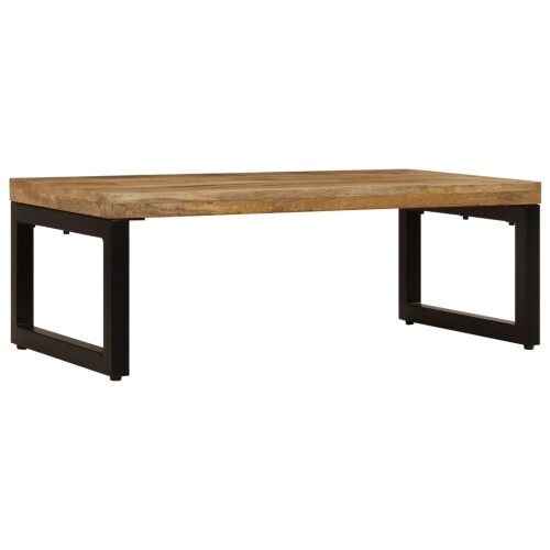 VidaXL vidaXL Coffee Table Solid Mango Wood and Steel Tea Accent Side Telephone Stand 1