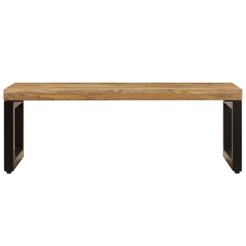 VidaXL vidaXL Coffee Table Solid Mango Wood and Steel Tea Accent Side Telephone Stand 2