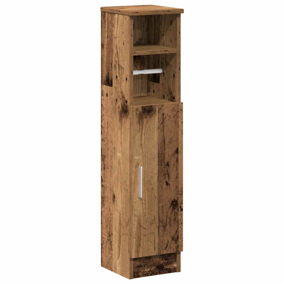 Vidaxl (Old Wood) Bathroom Cabinet With Roll Holder Storage Unit Vanity Unit
