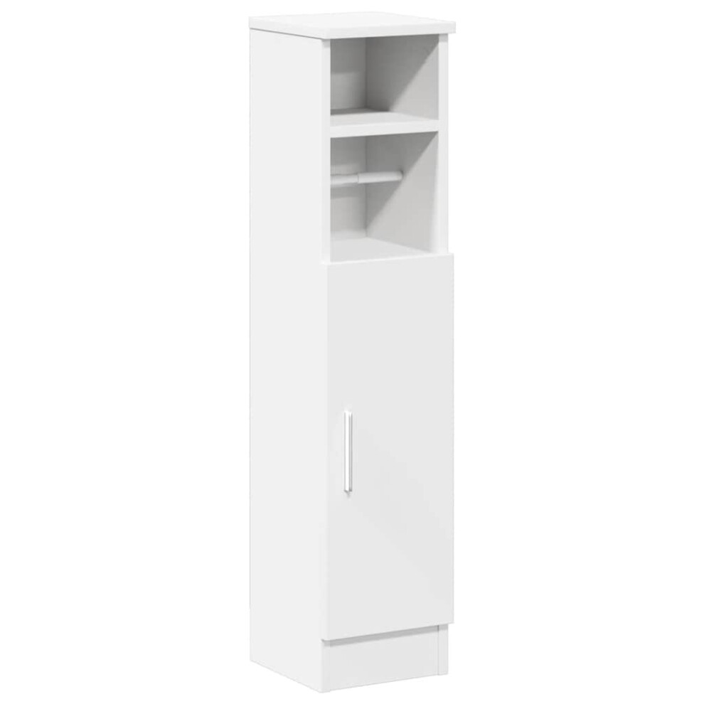 Vidaxl (White) Bathroom Cabinet With Roll Holder Storage Unit Vanity Unit