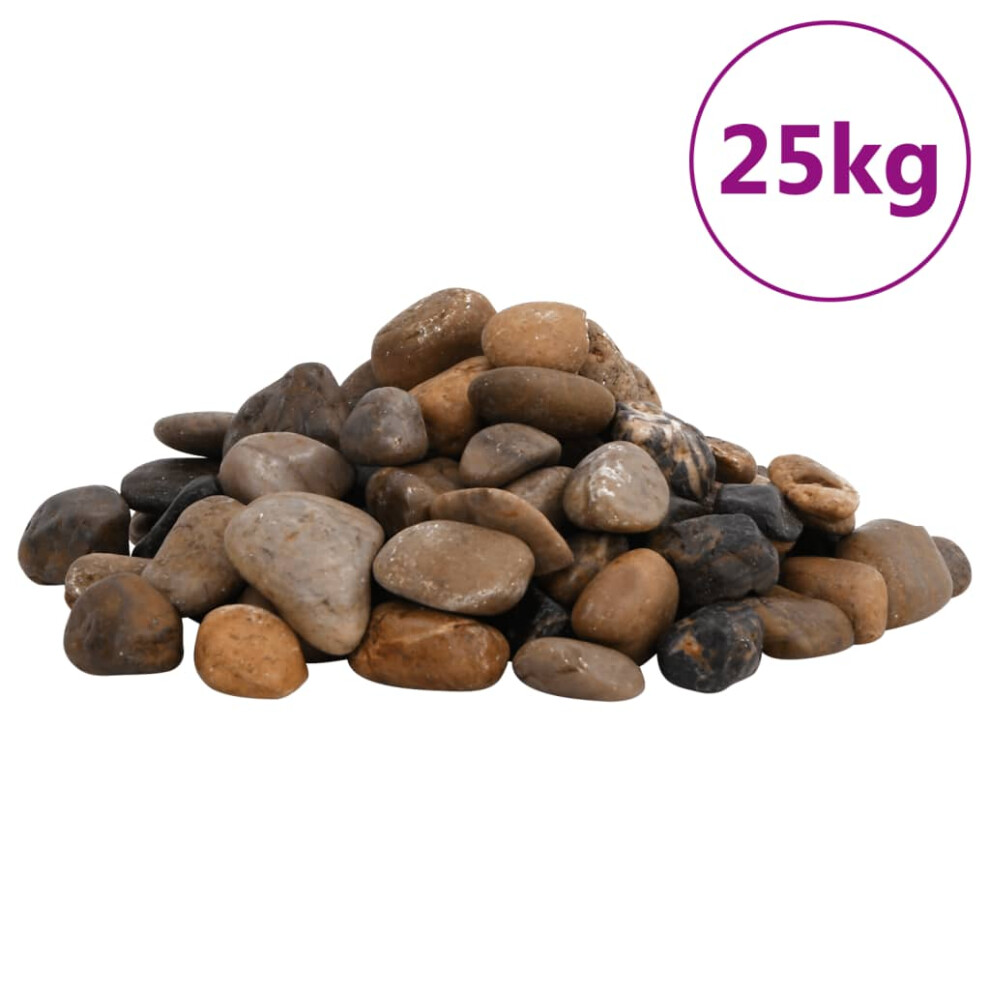 Vidaxl Polished Pebbles Vase Decorative Stones River Rocks 25 Kg Mixed Colour