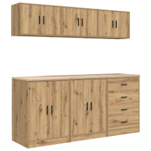 vidaXL Garage Cabinets 6 pcs Artisan Oak Engineered Wood cabinet tool cabinet