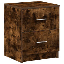 (smoked oak, 1 pcs) vidaXL Bedside Cabinet with 2 Drawers Nightstand Bed Side Table
