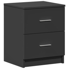(black, 1 pcs) vidaXL Bedside Cabinet with 2 Drawers Nightstand Bed Side Table