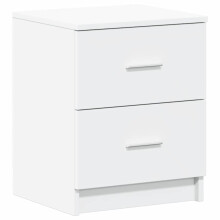 (white, 1 pcs) vidaXL Bedside Cabinet with 2 Drawers Nightstand Bed Side Table