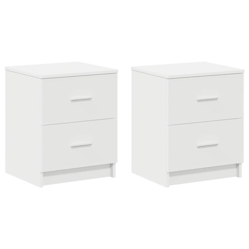 VidaXL (white, 2 pcs) vidaXL Bedside Cabinet with 2 Drawers Nightstand Bed Side Table 1