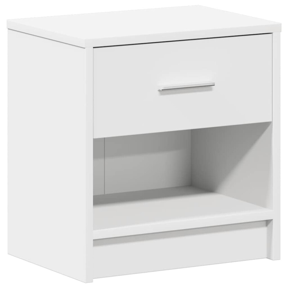 Vidaxl (White, 1 Pcs) Bedside Cabinet With Drawer Nightstand Bed Side Table Bed Cabinet