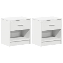 (white, 2 pcs) vidaXL Bedside Cabinet with Drawer Nightstand Bed Side Table Bed Cabinet