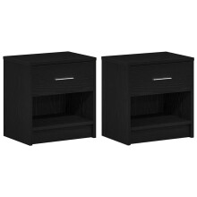 (black, 2 pcs) vidaXL Bedside Cabinet with Drawer Nightstand Bed Side Table Bed Cabinet