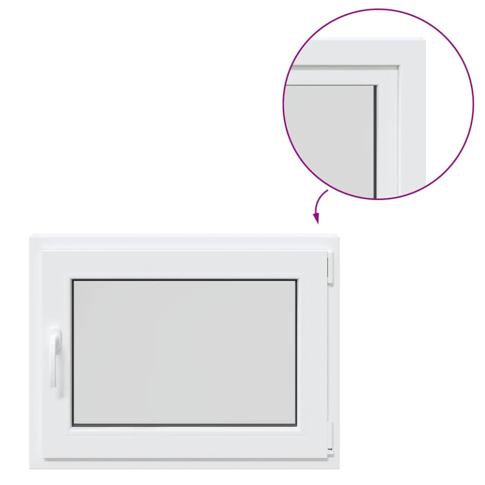 vidaXL Basement Window RISOR 80x50 cm Tilt&Turn DIN Right White egress window