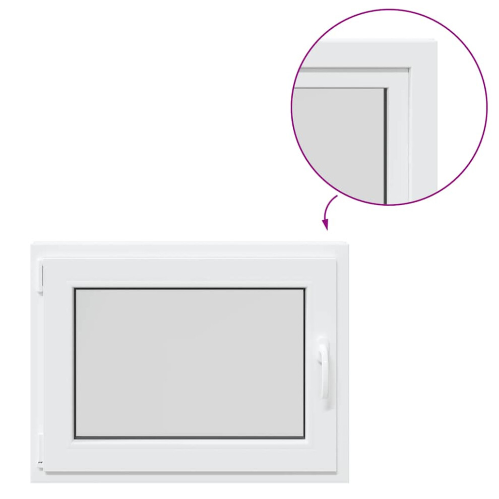 vidaXL Basement Window RISOR 80x50 cm Tilt&Turn DIN Left White egress window