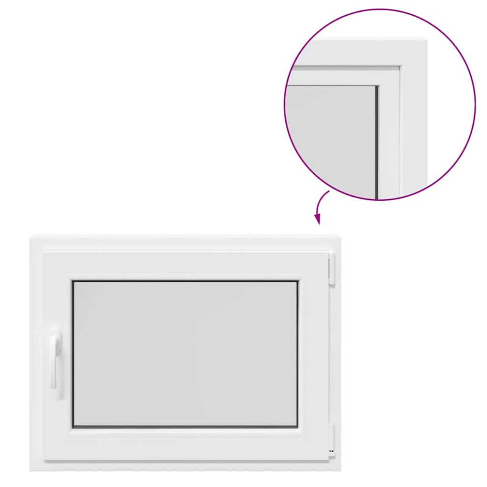 vidaXL Basement Window RISOR 80x70 cm Tilt&Turn DIN Right White egress window