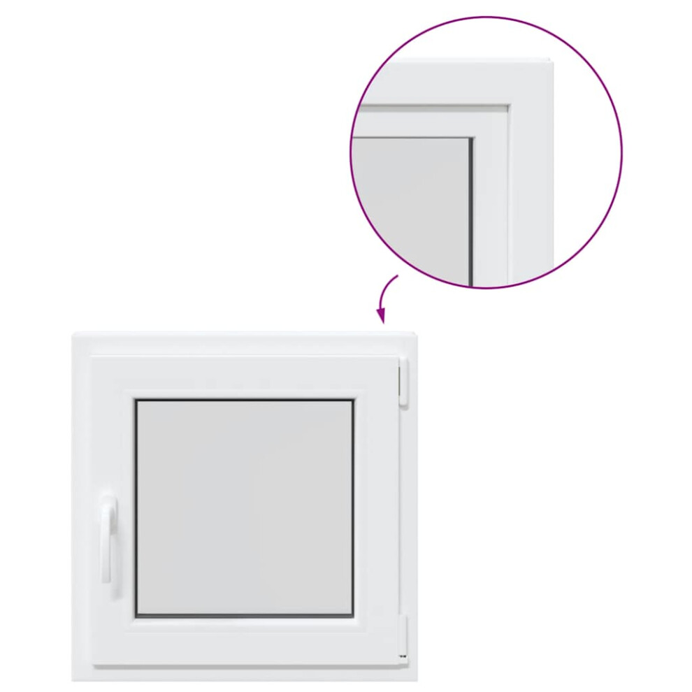 vidaXL Basement Window RISOR 50x50 cm Tilt&Turn DIN Right White egress window