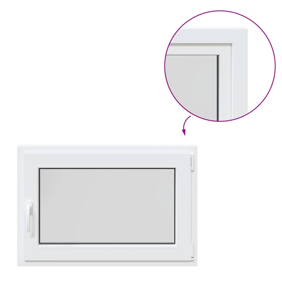 vidaXL Basement Window RISOR 90x50 cm Tilt&Turn DIN Right White egress window