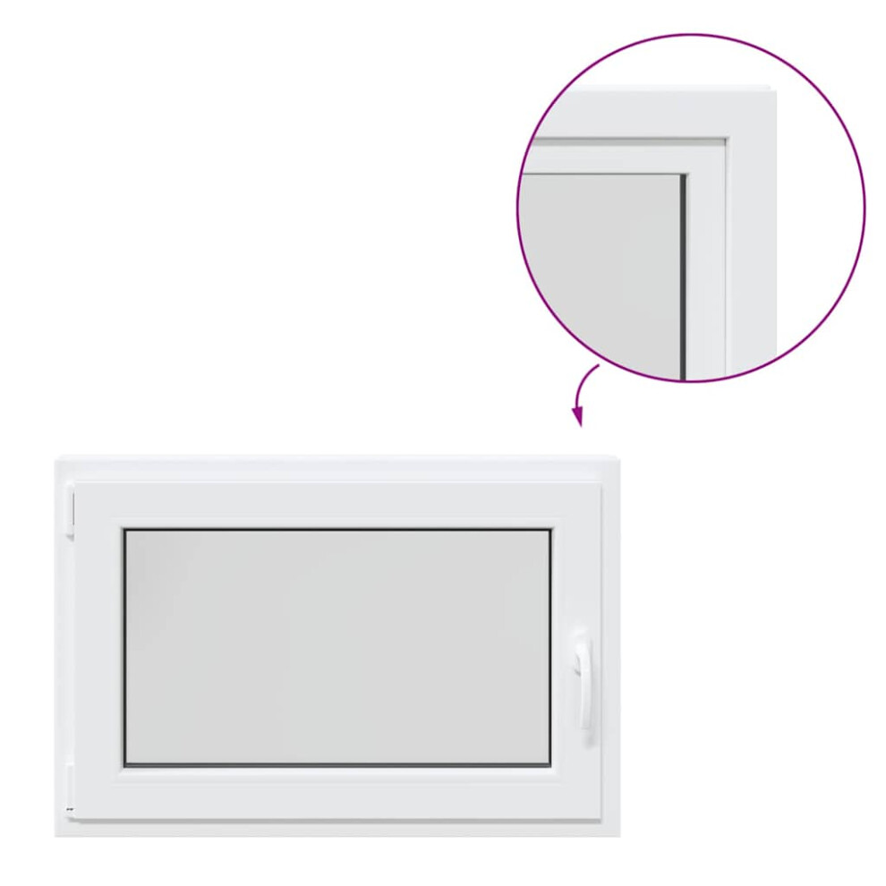 vidaXL Basement Window RISOR 90x50 cm Tilt&Turn DIN Left White egress window