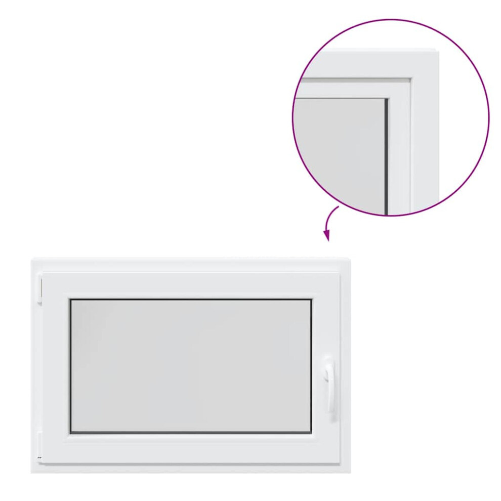 vidaXL Basement Window RISOR 90x70 cm Tilt&Turn DIN Left White egress window