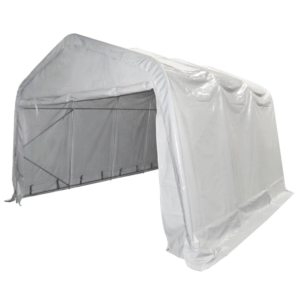 vidaXL Storage Tent PVC 550 g/m² 4x6 m White Outdoor Canopy Pavilion Tool Shed