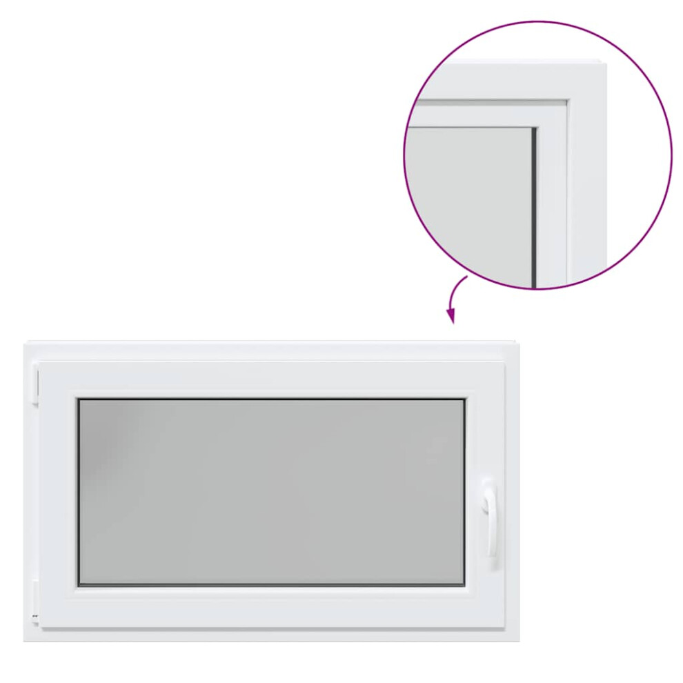 vidaXL Basement Window "RISOR" 100x70 cm Tilt&Turn DIN Left White