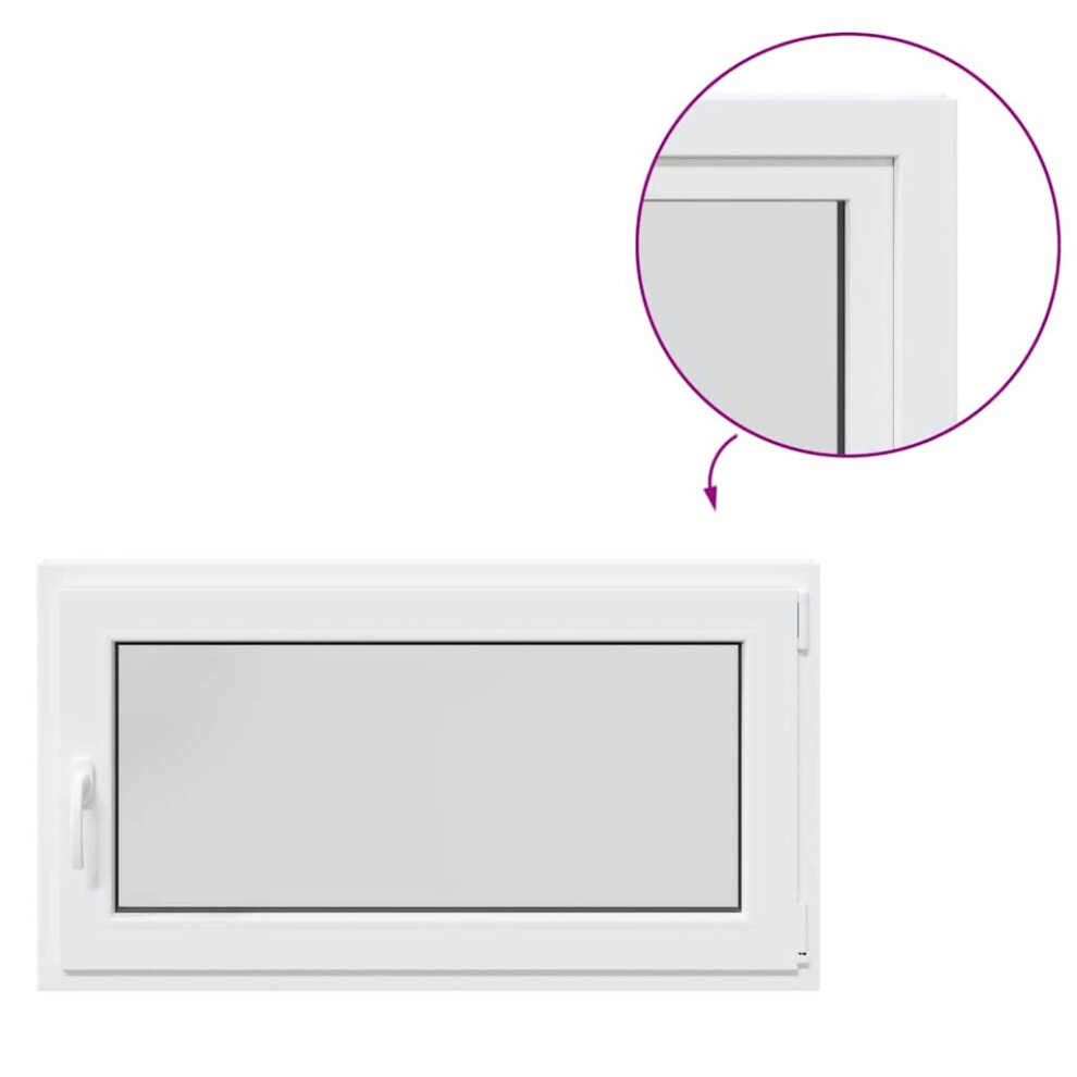 vidaXL Basement Window "RISOR" 110x70 cm Tilt&Turn DIN Right White