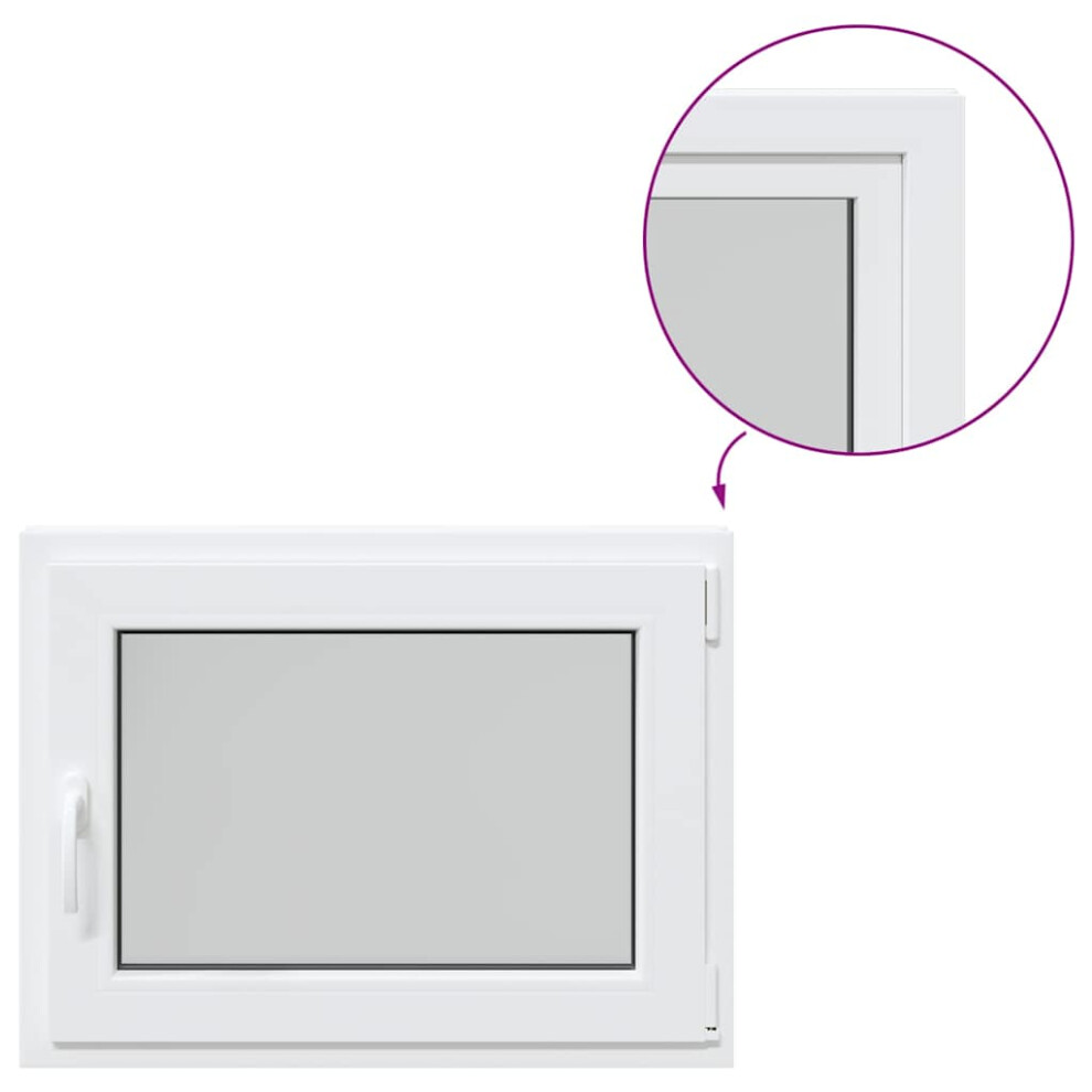 vidaXL Basement Window RISOR 80x50 cm Tilt&Turn DIN Right White egress window