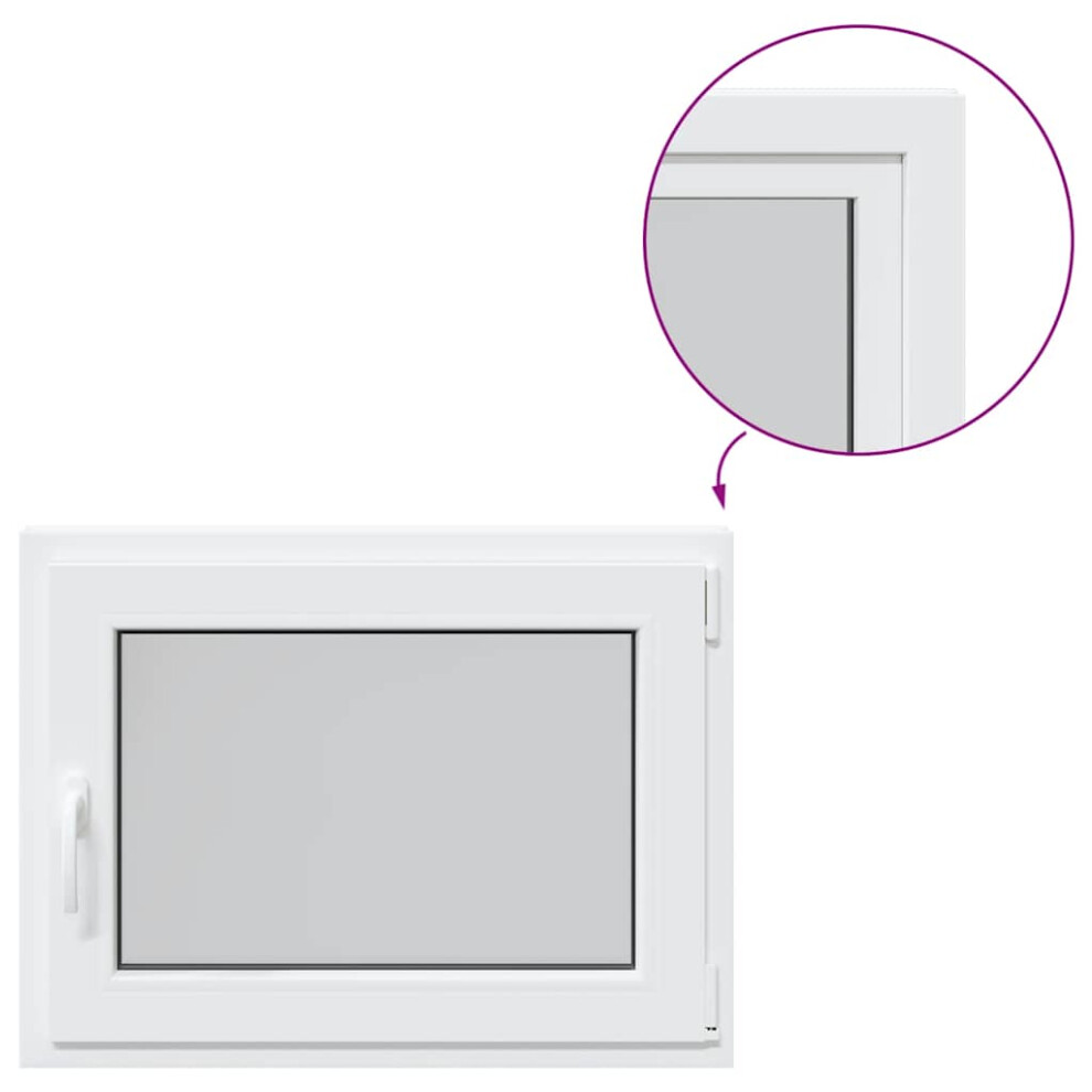 vidaXL Basement Window RISOR 80x70 cm Tilt&Turn DIN Right White egress window