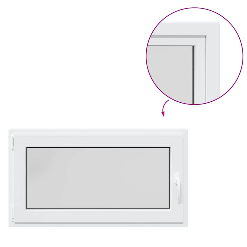 vidaXL Basement Window "RISOR" 110x70 cm Tilt&Turn DIN Left White