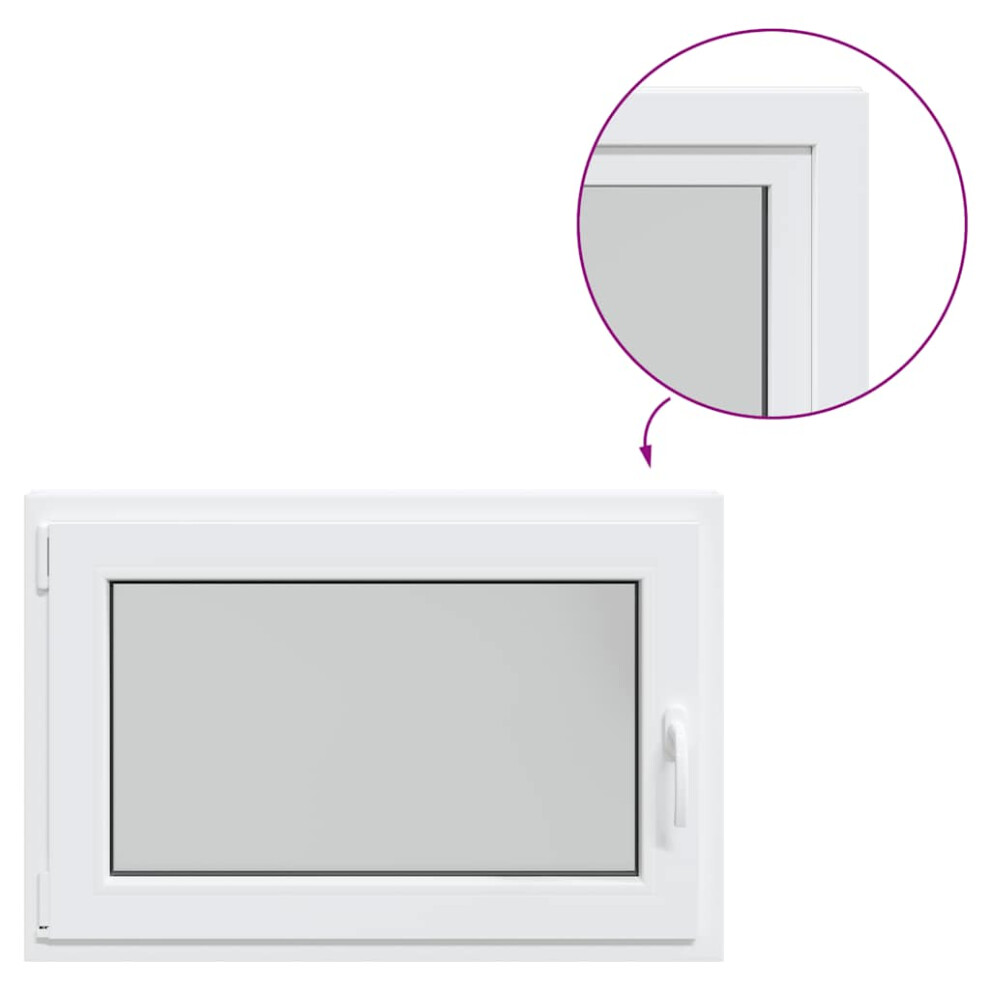 vidaXL Basement Window RISOR 90x50 cm Tilt&Turn DIN Left White egress window