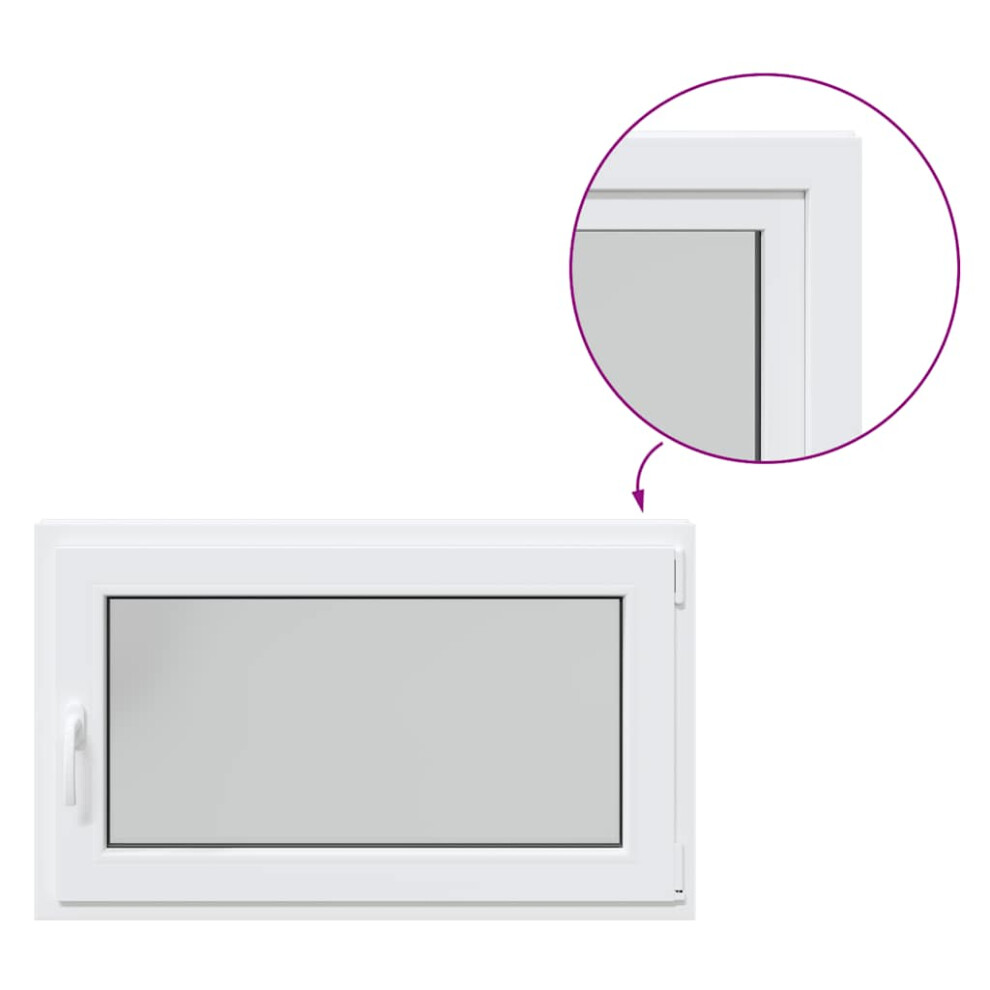 vidaXL Basement Window RISOR 100x50 cm Tilt&Turn DIN Right White egress window