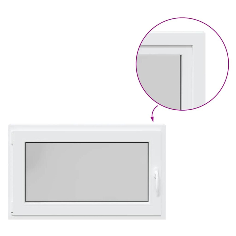 vidaXL Basement Window RISOR 100x50 cm Tilt&Turn DIN Left White egress window