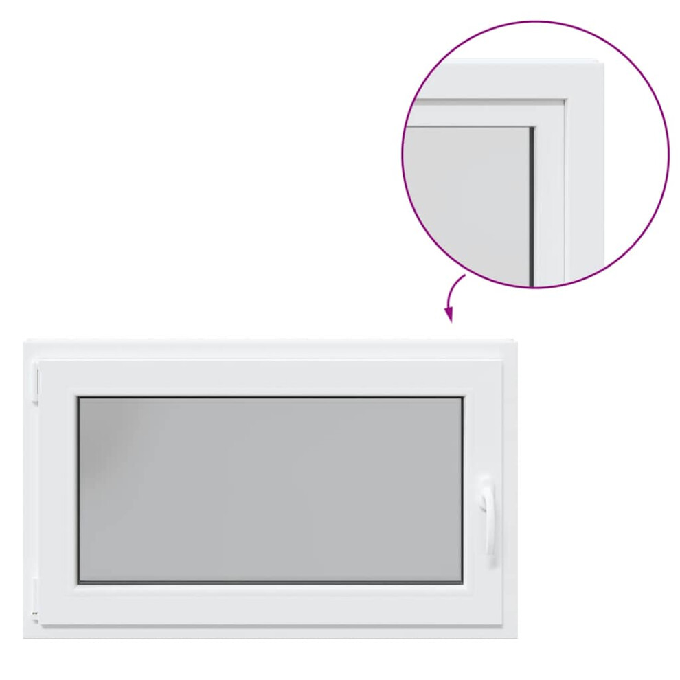 vidaXL Basement Window "RISOR" 100x60 cm Tilt&Turn DIN Left White