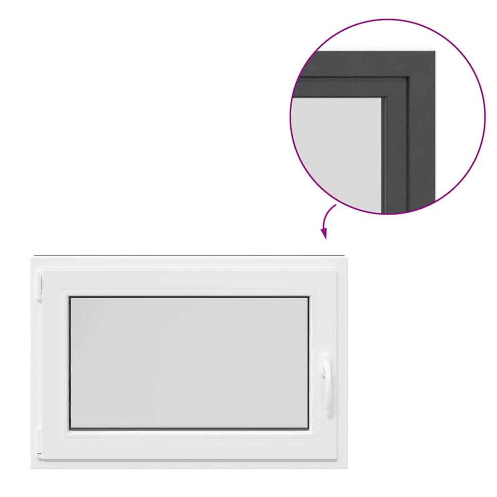 vidaXL Basement Window RISOR 90x50 cm Tilt&Turn DIN Left Anthracite