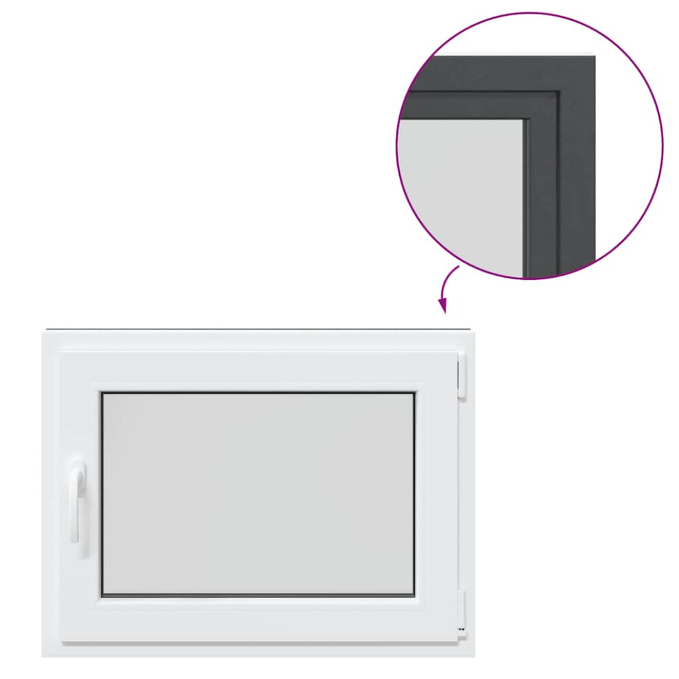 vidaXL Basement Window RISOR 80x70 cm Tilt&Turn DIN Right Anthracite