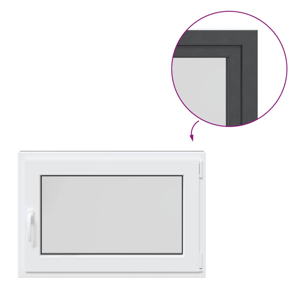 vidaXL Basement Window RISOR 90x50 cm Tilt&Turn DIN Right Anthracite