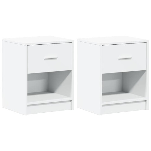 VidaXL (white, 2 pcs) vidaXL Bedside Cabinets 2 pcs with Drawer Nightstand Bed Side Table