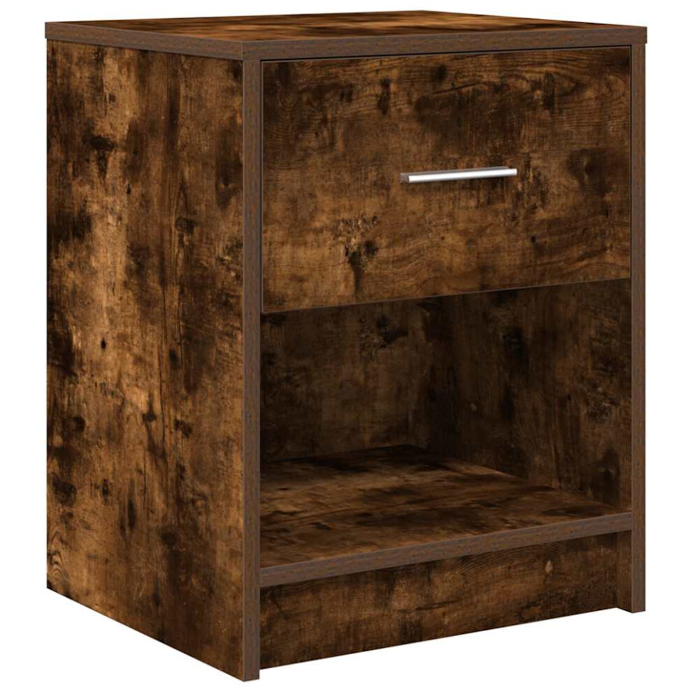 Vidaxl (Smoked Oak, 1 Pcs) Bedside Cabinets 2 Pcs With Drawer Nightstand Bed Side Table