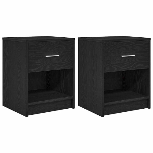 VidaXL (black, 2 pcs) vidaXL Bedside Cabinets 2 pcs with Drawer Nightstand Bed Side Table